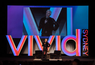 Baz Luhrmann speaking at Vivid Sydney 2022 Ideas