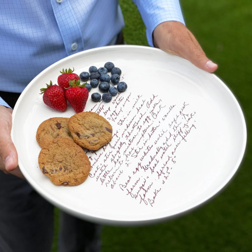 A Culinary Treasure — Custom Ceramic Plates Feature Handwritten Recipes