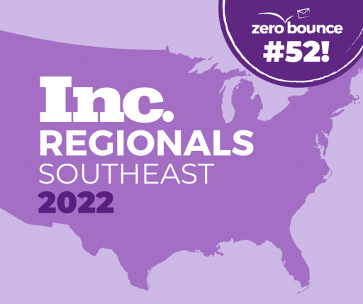 ZeroBounce Ranks No. 52 on the Inc. 5000 Regionals Southeast List