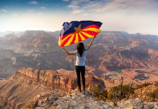 Arizona Flag at Grand Canyon 