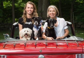 Dogly Founders Cory & Jane Turner with Ozzy, Bozley & Zoe