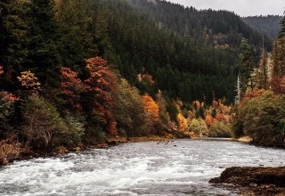 Autumn Scenic Drive Along the Clackamas River