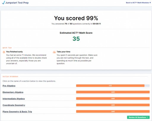 Jumpstart Test Prep Launches New Online Math and English Assessments for the Act® Math and English Subject Area Purchases