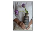 Raku Bottle in Translucent Colors Of The Rainbow