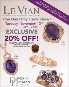 David Hayman Jewellers Announces One-Day Le Vian Pop-Up Trunk Show 