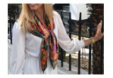 Orange Grove Silk Satin Scarf