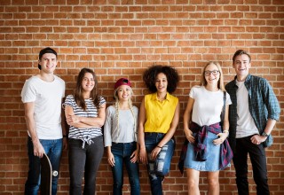 Group of smiling young adults