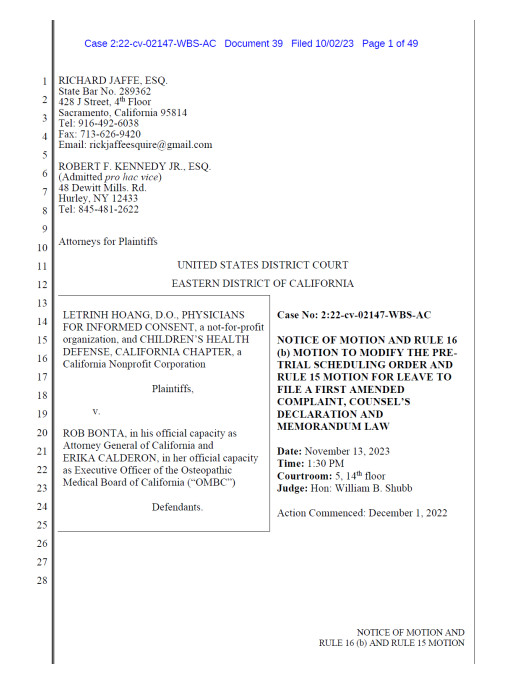 Physicians for Informed Consent Shares Win for Freedom of Speech and Health Freedom, as Legislature and Governor Repeal Controversial AB 2098 COVID-19 Law