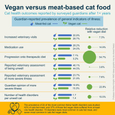 Health outcomes in 1,369 cats fed vegan or meat-based diets