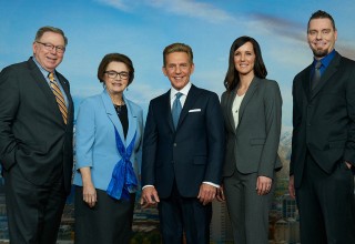 MR. DAVID MISCAVIGE with (left to right): Utah State Voluntary Agency Liaison, Mr. Ken Kraudy; Utah State Senator, Mrs. Margaret Dayton; Director of Operation Underground Railroad, Mrs. Taryn Dipo; and Utah Major Crime Unit, Sergeant Brandon Burgon (Ret.).