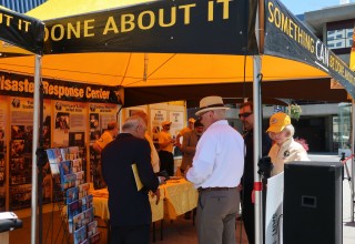 Inside the tent 