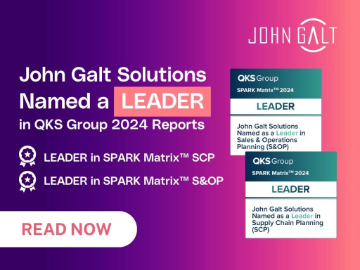 John Galt Solutions Named a Leader in Two QKS Group 2024 SPARK Matrix(TM) Reports: Supply Chain Planning, and Sales and Operations Planning