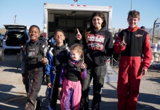 Group of kids with Hallie Deegan at SoCal Chill Challenge