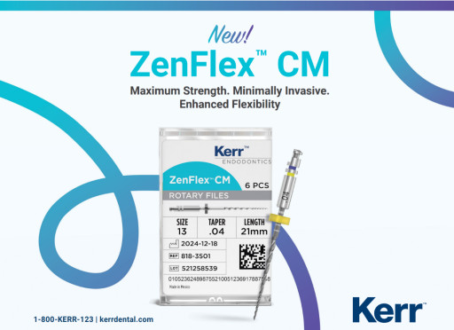 Kerr Dental Releases ZenFlex CM Rotary File for Predictable and Effective Endodontic Procedures