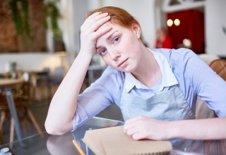 Tired and Stressed Waitress