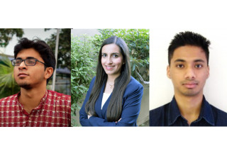 (L to R) Sayak Saha Roy, Professor Dr. Shirin Nilizadeh and Unique Karanjit of UT Arlington