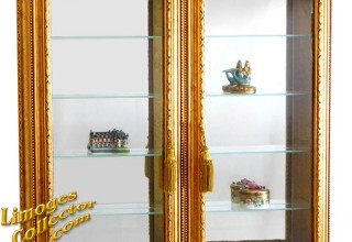 Italian Gold-Leaf Wall-Mount Vitrine Curio Display Cabinet offered exclusively at LimogesCollector.com