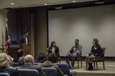 Youth Youth panel discusses freedom of expression moderated by 2016 Human Rights Rising Advocate Justin Jones at International Human Rights Day event at First Amendment Center, Nashville.