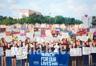 March for Our Lives painting by Alana Rae Shatkin