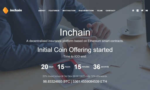 Blockchain Insurance Platform Inchain's Ongoing ICO Offers a Great Investment Opportunity