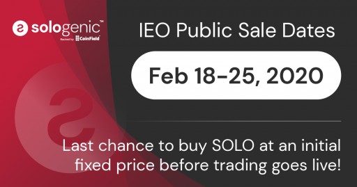 Sologenic IEO Will Be Launched on CoinField Exchange on February 18th