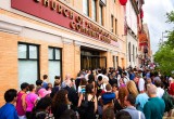 After the ribbon fell, attendees poured inside eager to take in Harlem's new Ideal Church of Scientology.