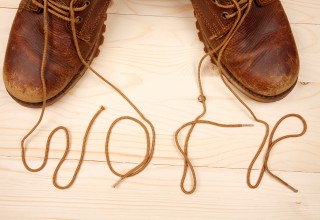 Work Boot Laces Spelling Out "Work"