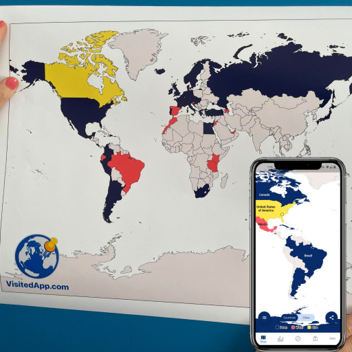 Visited App Launches a Printing Service for Users' Personalized Travel Map