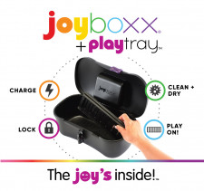 Joyboxx + Playtray charge, lock, play, clean, dry