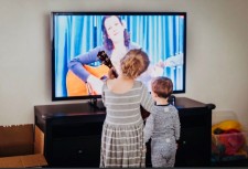 Brother and sister attend an online music class with LoveBug & Me Music