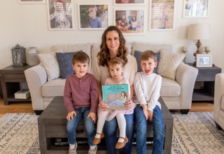 Author Jessica Elder with her three children