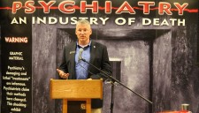 Washington State Representative Chad Magendanz at the grand opening of the Psychiatry: An Industry of Death Exhibit in Seattle, Washington