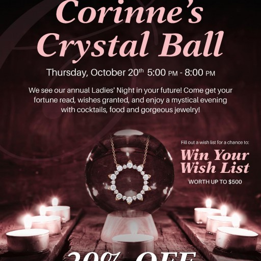 New Jersey Based Retalier Corinne Jewelers to Host Crystal Ball Ladies Night Event October 20th