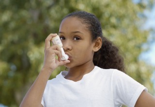 Girl with inhaler