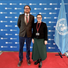 Ludmila Golovine and Winston Scott at the UNESCO Meeting on Multilingualism, Paris, France