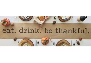 Eat. Drink. Be Thankful. Kraft paper table runner