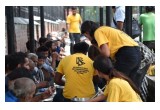 Providing food for Nepalese Hindu devotees making a pilgrimage to the city