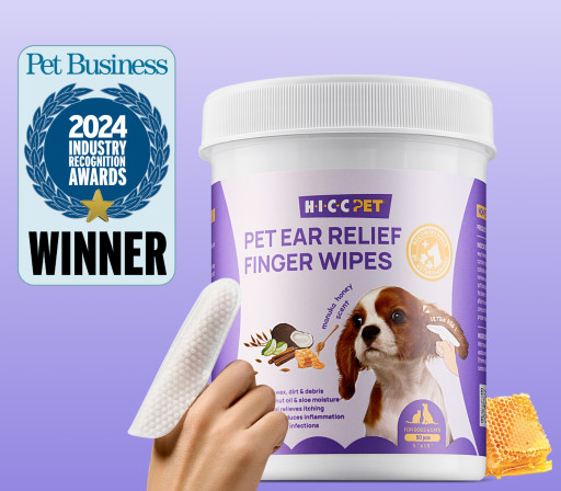 HICC Pet Wins 2024 Industry Award for Ear Relief Wipes in Dog Healthcare Category