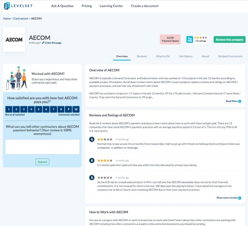 Fastest and Slowest Paying Contractors Revealed by Levelset's New Contractor Profiles