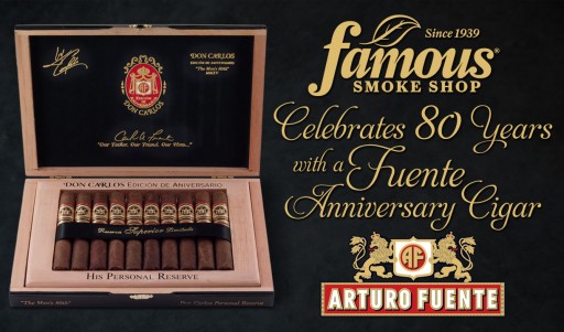 Famous Smoke Shop Announces the Release of Fuente Don Carlos Personal Reserve Famous 80th Anniversary Edition