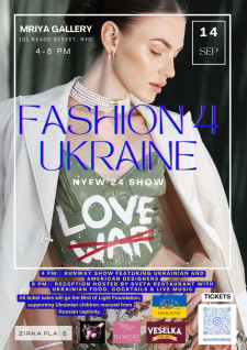 Fashion 4 Ukraine Debuts in NY Fashion Week Sept. 14, 2024