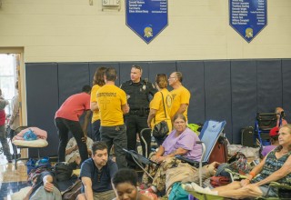 Scientology Volunteer Ministers are helping at Gibbs High School in St. Petersburg, Florida. The school is serving as a shelter for the community.