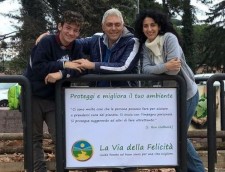 Proud volunteers of the Rome chapter of The Way to Happiness Foundation at the end of their cleanup project.