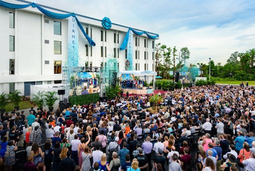 A Star Bursts in 'The City Beautiful' as a Ribbon Falls on the New Church of Scientology