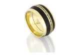 Distinctly Johan Dinosaur Bone and Gemstone Eternity Wedding Ring in Yellow Gold