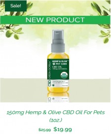 150mg Hemp & Olive CBD FOR PETS (1OZ)