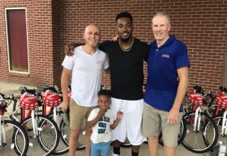 Robert Alford with his son