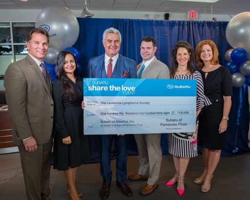 Subaru of Pembroke Pines Gifts $150,938 Donation to the Leukemia & Lymphoma Society, From Funds Raised Through the Local Subaru Share the Love Campaign