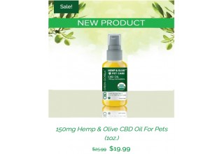 150mg Hemp & Olive CBD FOR PETS (1OZ)