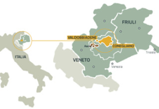 Map showing Conegliano Valdobbiadene within Italy